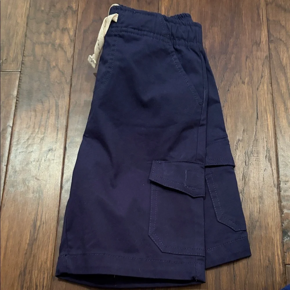 Navy Kids Cargo Shorts with Drawstring